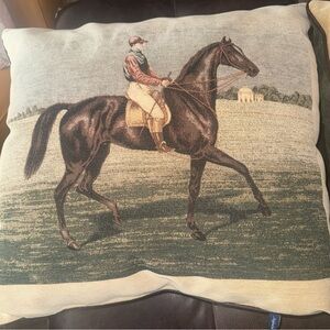 Equestrian Themed Decorative Pillow Set Of 2